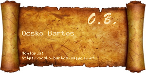 Ocsko Bartos névjegykártya